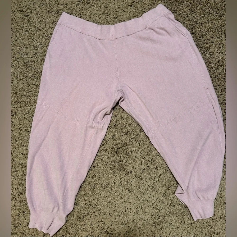 Women’s Pink Stretchy Lounge Pants with Cuffed Ankles Size 3X - Picture 1 of 11